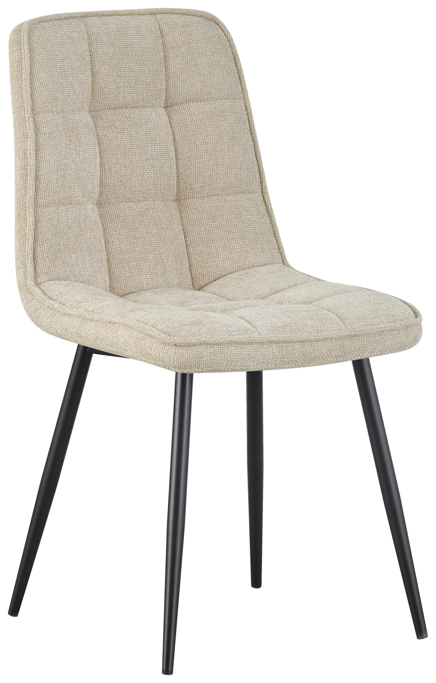STUHL  in Eisen Leinenoptik Holz, Metall, Textil  - Beige/Schwarz, KONVENTIONELL, Holz/Textil (45/89/58cm) - MID.YOU