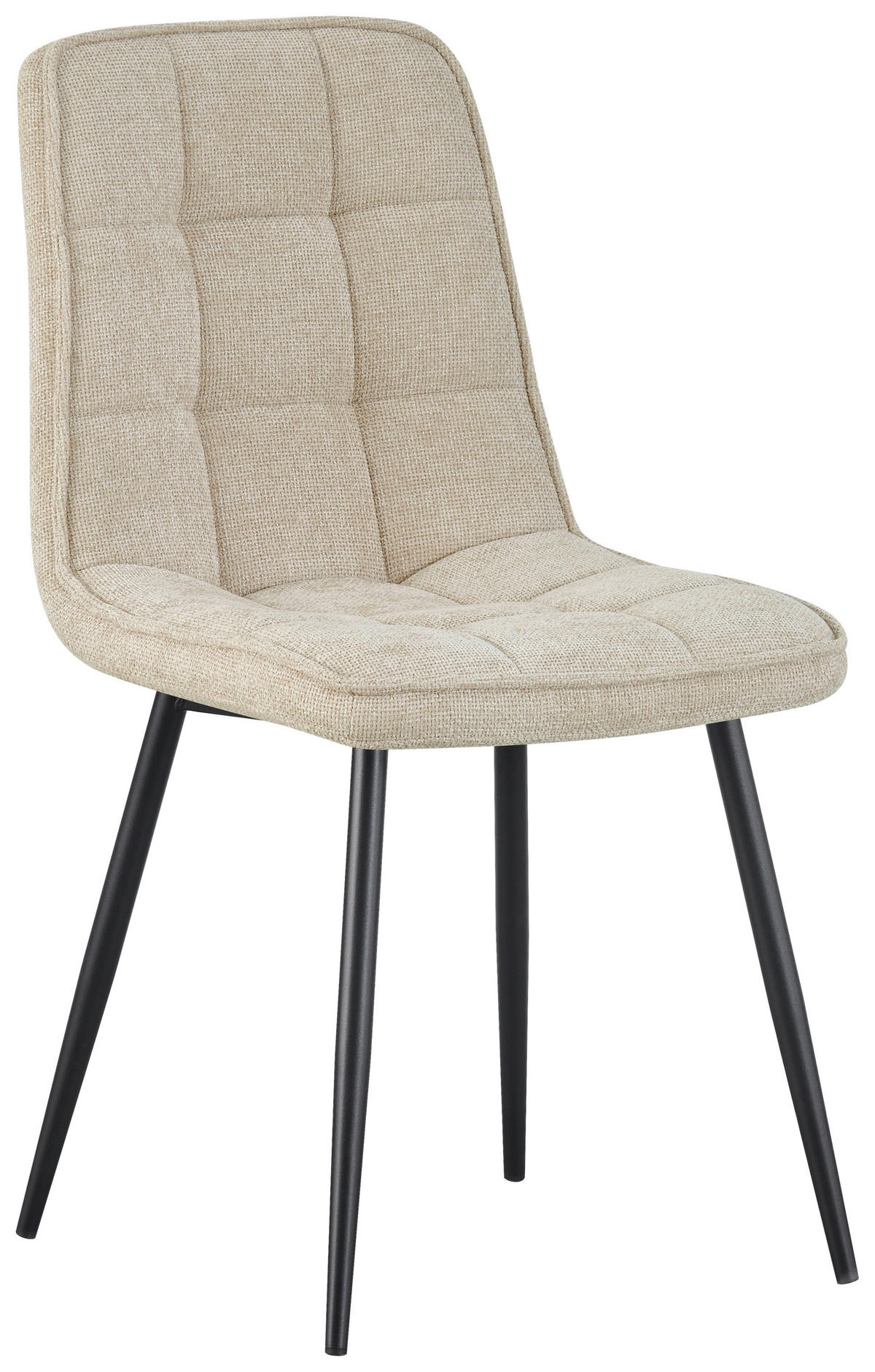 STUHL  in Eisen Leinenoptik Holz, Metall, Textil  - Beige/Schwarz, KONVENTIONELL, Holz/Textil (45/89/58cm) - MID.YOU