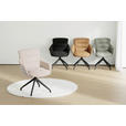 ARMLEHNSTUHL  Sitzfläche 360° drehbar, inklusive Armlehnen, automatische Rückholfunktion Webstoff Echtleder  - Beige/Schwarz, Design, Leder/Textil (62/85,5/65cm) - Dieter Knoll