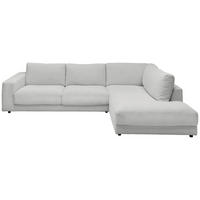 ECKSOFA in Feincord Hellgrau  - Hellgrau/Schwarz, Design, Kunststoff/Textil (325/224cm) - Hom`in