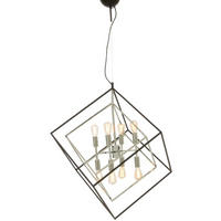 HÄNGLAMPA 75/76/75 cm  - kromfärg/svart, Klassisk, metall (75/76/75cm)