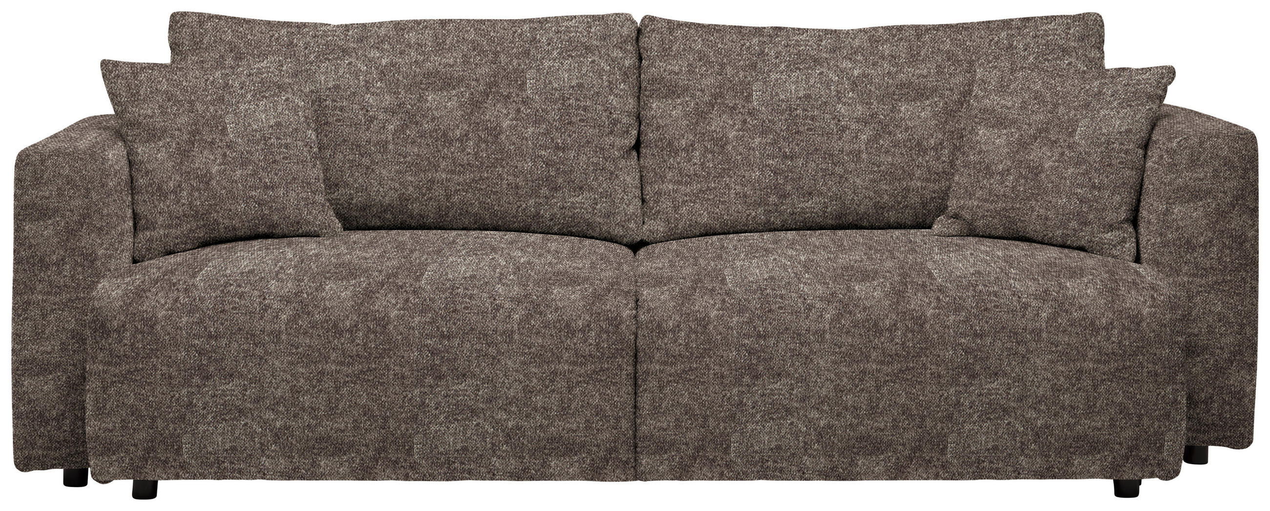 SCHLAFSOFA Velours Graubraun  - Graubraun/Schwarz, Design, Kunststoff/Textil (250/92/105cm) - Carryhome