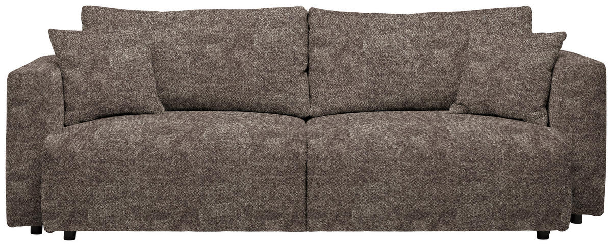 SCHLAFSOFA Velours Graubraun  - Graubraun/Schwarz, Design, Kunststoff/Textil (250/92/105cm) - Carryhome