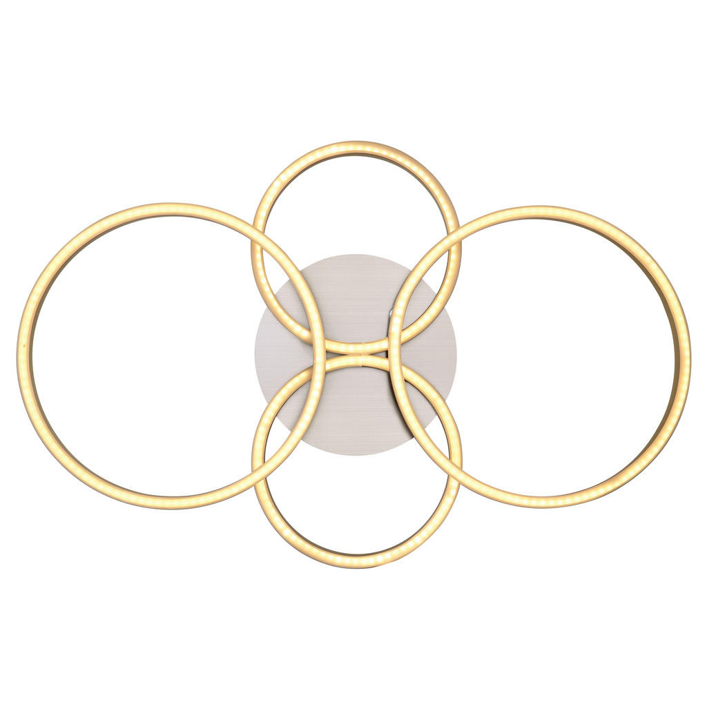 Thumbnail - Globo Led-Deckenleuchte Kendy, Opal, Nickel, Metall, Kunststoff, G, 40.6x7.5x65.5 cm, Lampen & Leuchten, Innenbeleuchtun...