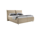 POLSTERBETT Matratze, gepolstertes Kopfteil, Lattenrost, Bettkasten Beige 180/200 cm  - Beige/Silberfarben, KONVENTIONELL, Holz/Textil (180/200cm) - Dieter Knoll