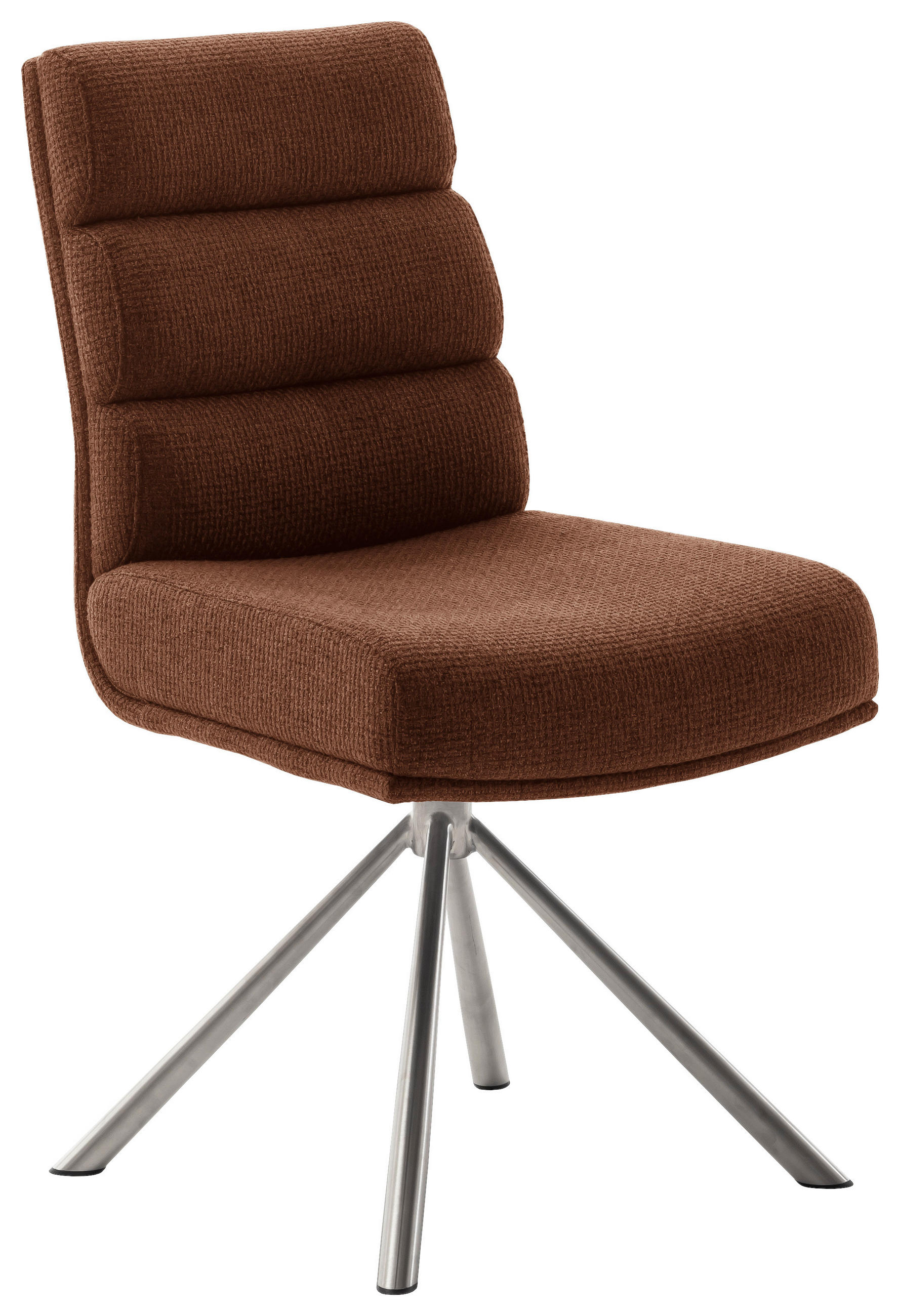 STUHL  Stoffauswahl, Typenauswahl, Sitzfläche 360° drehbar, Gestellauswahl Webstoff  Edelstahlfarben, Rostfarben  - Edelstahlfarben/Rostfarben, Design, Textil/Metall (47/90/64cm) - Dieter Knoll