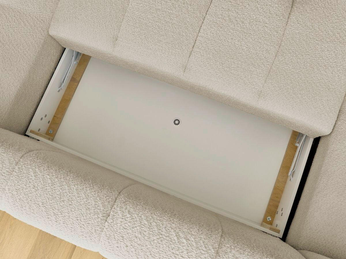 WOHNLANDSCHAFT  FUJI  Beige Bouclé  - Beige/Schwarz, MODERN, Kunststoff/Textil (160/377/204cm)