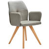 ARMLEHNSTUHL Lederlook, Webstoff  - Eichefarben/Grau, Konventionell, Holz/Textil (57/87/63cm) - Valdera