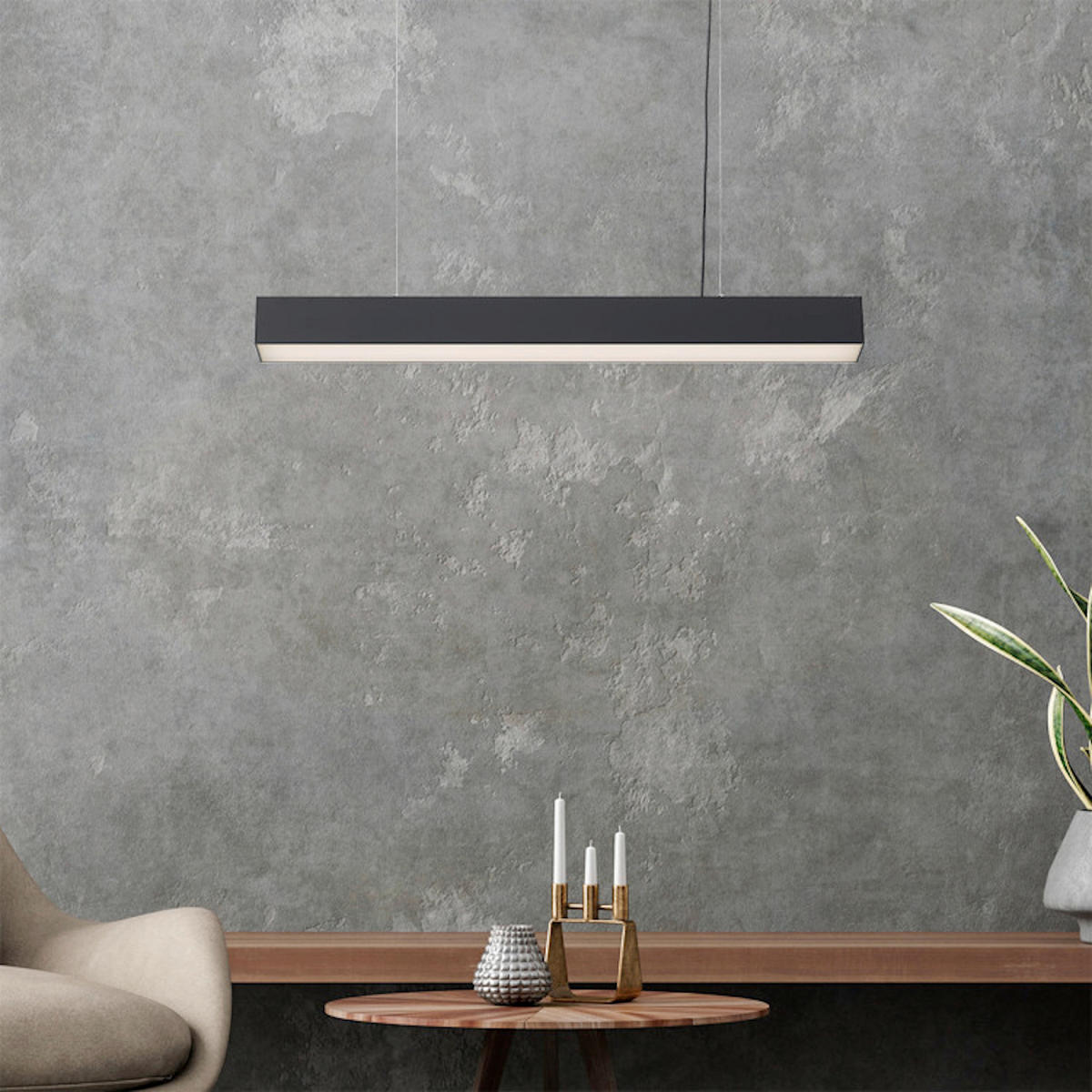 LED-HÄNGELEUCHTE Luci  120/80/6 cm  - Schwarz, Design, Metall (120/80/6cm)