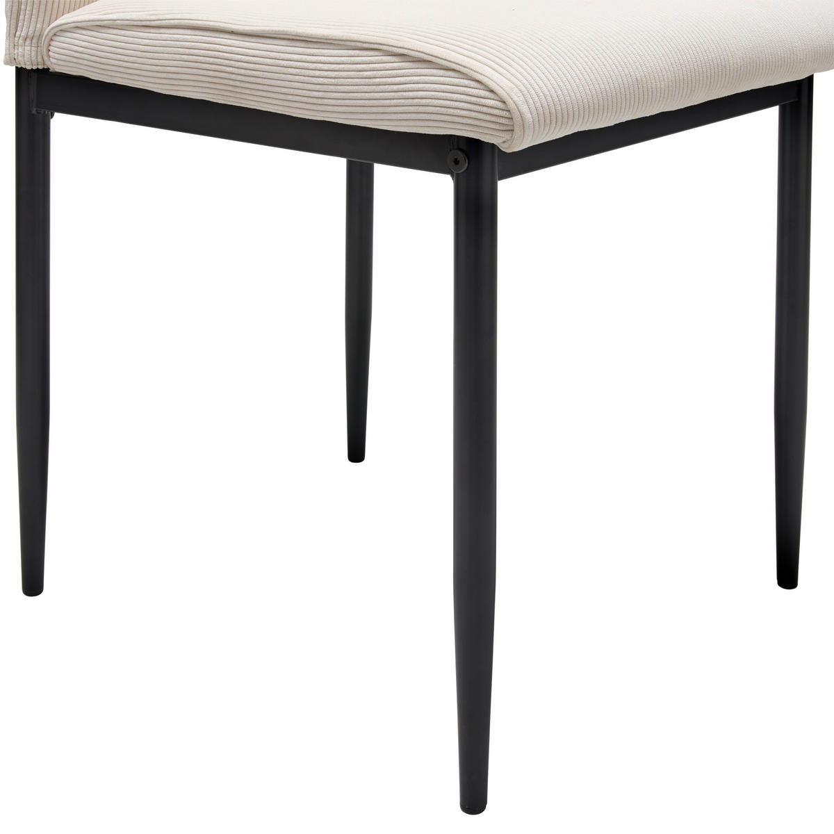 STUHL Cord Beige  - Beige/Schwarz, LIFESTYLE, Textil/Metall (44/96/58cm) - Livetastic