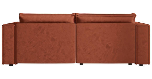 ECKSOFA Terracotta Webstoff Zierkissen, Rückenkissen, Rücken echt  - Terracotta/Schwarz, MODERN, Kunststoff/Textil (153/250cm) - Xora