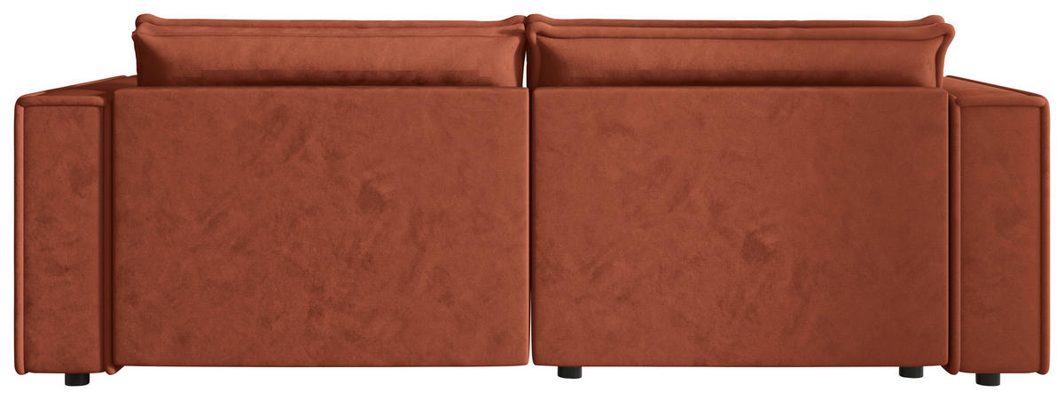 ECKSOFA Terracotta Webstoff Zierkissen, Rückenkissen, Rücken echt  - Terracotta/Schwarz, MODERN, Kunststoff/Textil (153/250cm) - Xora
