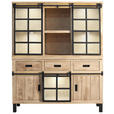 BUFFET 145/180/42 cm  in  - Graubraun/Schwarz, LIFESTYLE, Glas/Holz (145/180/42cm) - Landscape