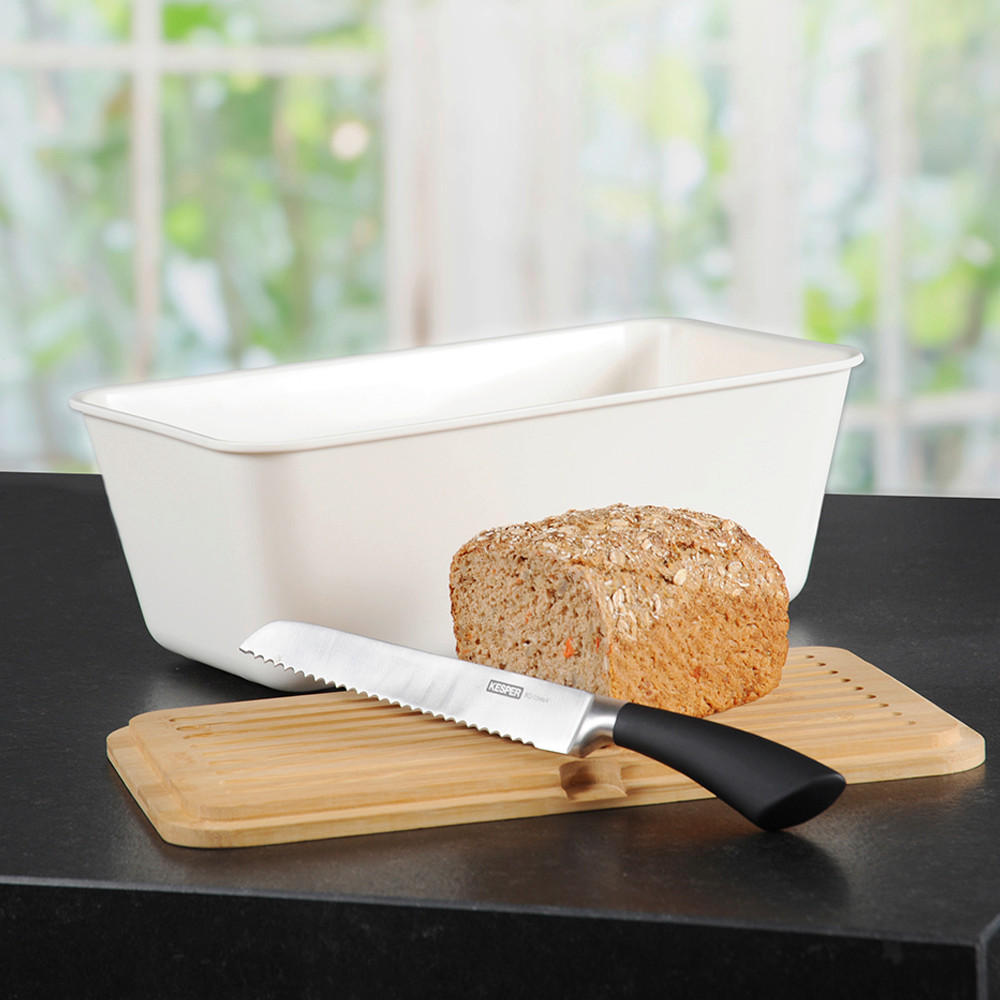 BROTKASTEN - Weiß, Basics, Holz/Kunststoff (36/21/15cm) - Kesper