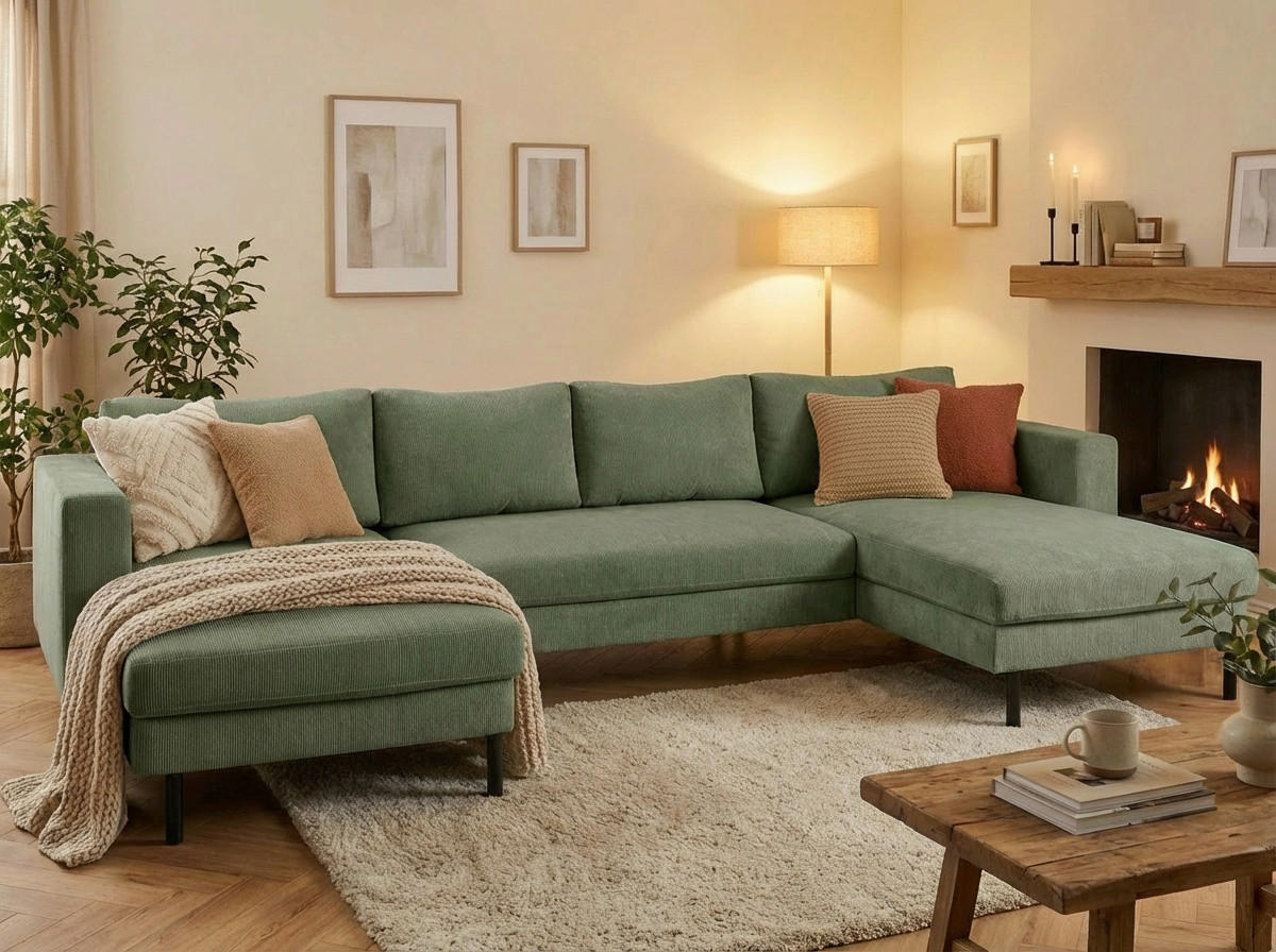 Trendmanufaktur Wohnlandschaft Grün 306x161 cm