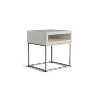 NOČNÍ STOLEK, 45/53/40 cm - krémová/barvy hliníku, Basics, kov/kompozitní dřevo (45/53/40cm) - Welnova