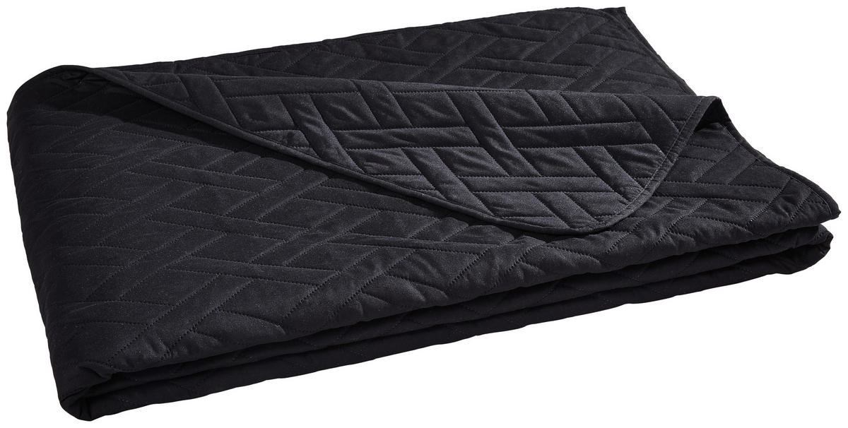 TAGESDECKE - Schwarz, Basics, Kunststoff/Textil (220/240cm) - Novel