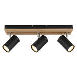 STRAHLER 41/8/12,5 cm   - Schwarz/Pinienfarben, Natur, Holz/Metall (41/8/12,5cm) - Novel