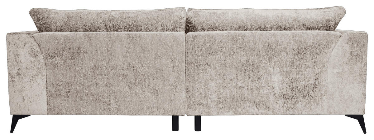 BIGSOFA in Chenille Beige  - Beige/Schwarz, Design, Textil/Metall (250/90/120cm) - home24