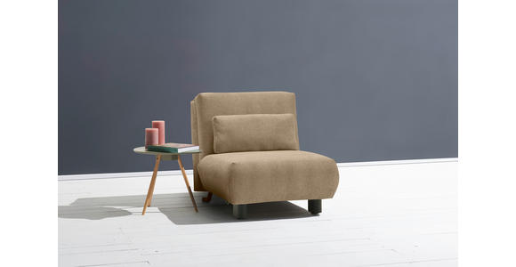 SCHLAFSESSEL Flachgewebe Braun Liegefunktion Zierkissen  - Schwarz/Braun, KONVENTIONELL, Textil/Metall (90/85/100cm) - Carryhome