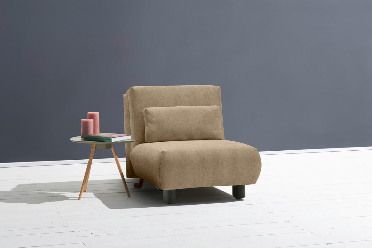 SCHLAFSESSEL Flachgewebe Braun    - Schwarz/Braun, KONVENTIONELL, Textil/Metall (90/85/100cm) - Carryhome