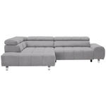 ECKSOFA in Webstoff Hellgrau  201/295 cm  - Dunkelgrau/Silberfarben, Design, Textil/Metall (201/295cm) - Hom`in