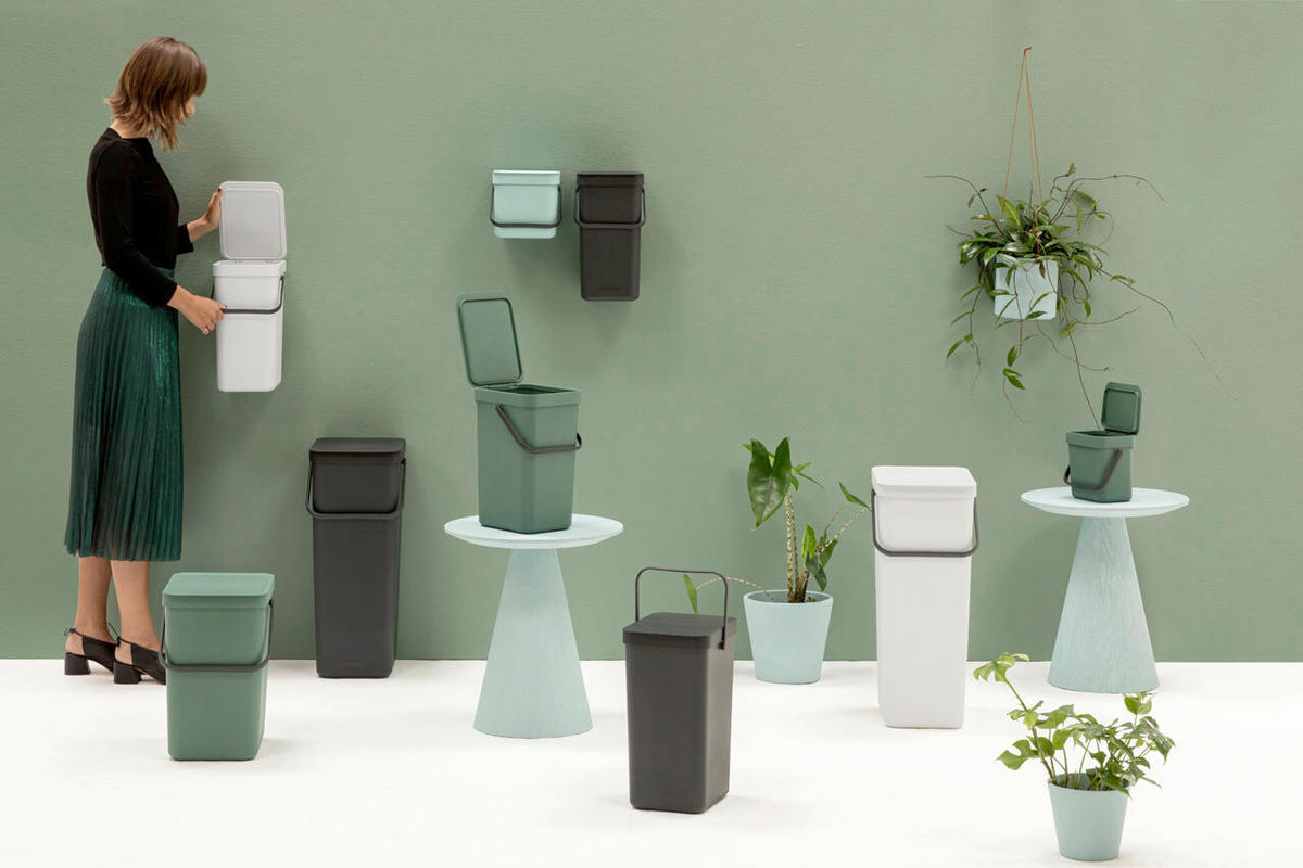 ABFALLEIMER SORT & GO 3 L  - Jadegrün, Basics, Kunststoff (18.8/18.1/13.9cm) - Brabantia