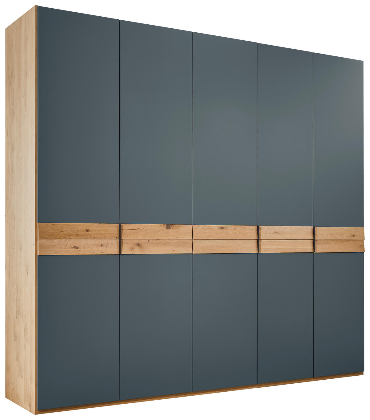 DREHTÜRENSCHRANK 250/229/60 cm,  in Blau, Eichefarben, 5-türig  - Blau/Eichefarben, Design, Holzwerkstoff/Metall (250/229/60cm) - Dieter Knoll