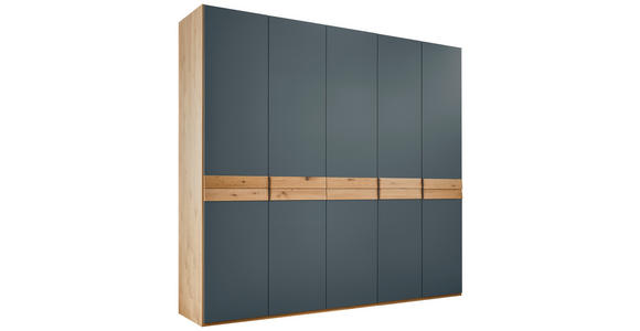 DREHTÜRENSCHRANK 149,6/229,4/59,5 cm,  in Blau, Eichefarben, 5-türig  - Blau/Eichefarben, Design, Holzwerkstoff/Metall (149,6/229,4/59,5cm) - Dieter Knoll