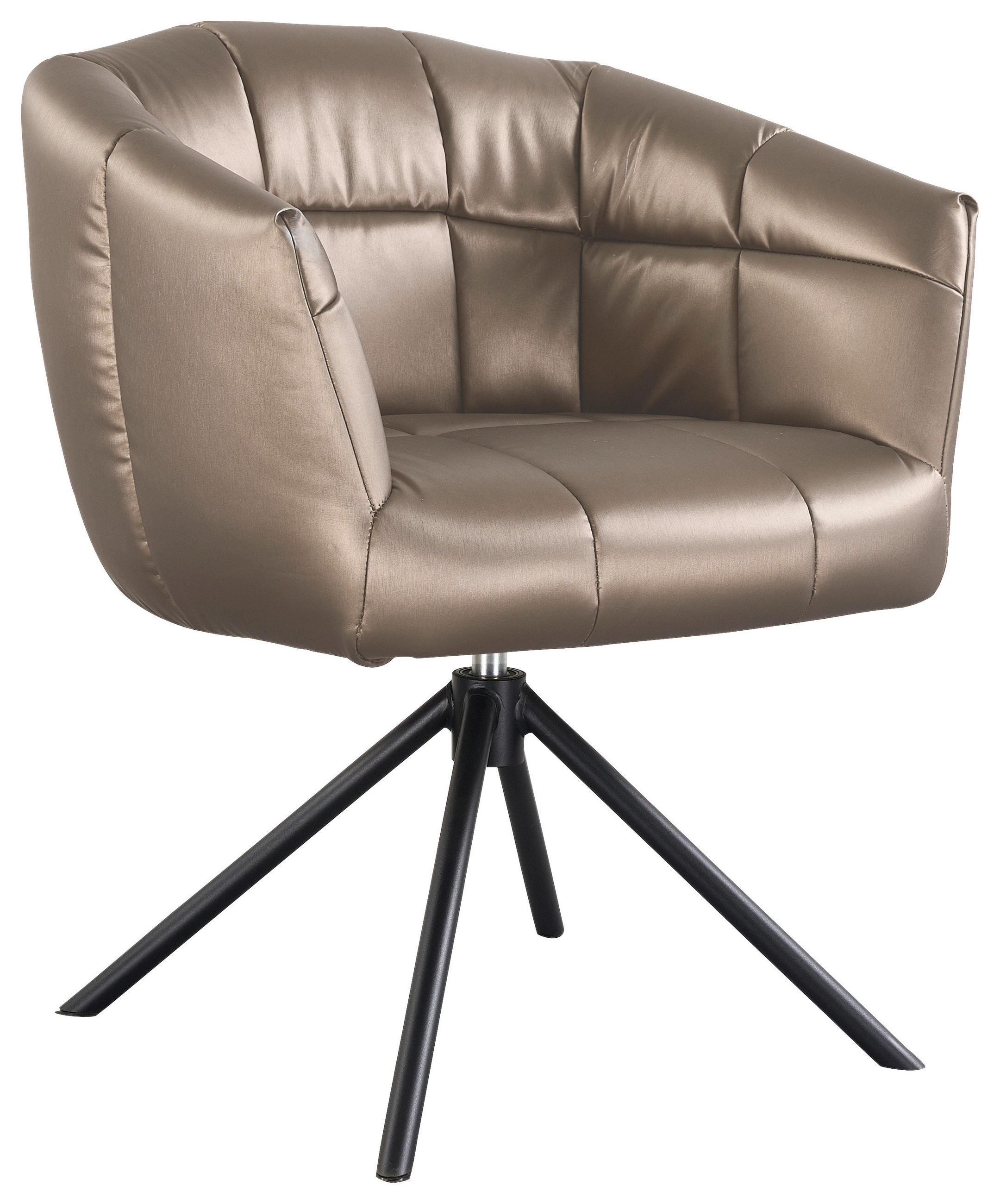 ARMLEHNSTUHL  Sitzfläche 360° drehbar Webstoff  - Taupe/Schwarz, Design, Textil/Metall (67/79/64cm) - Novel