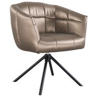 ARMLEHNSTUHL  Sitzfläche 360° drehbar Webstoff  - Taupe/Schwarz, Design, Textil/Metall (67/79/64cm) - Novel