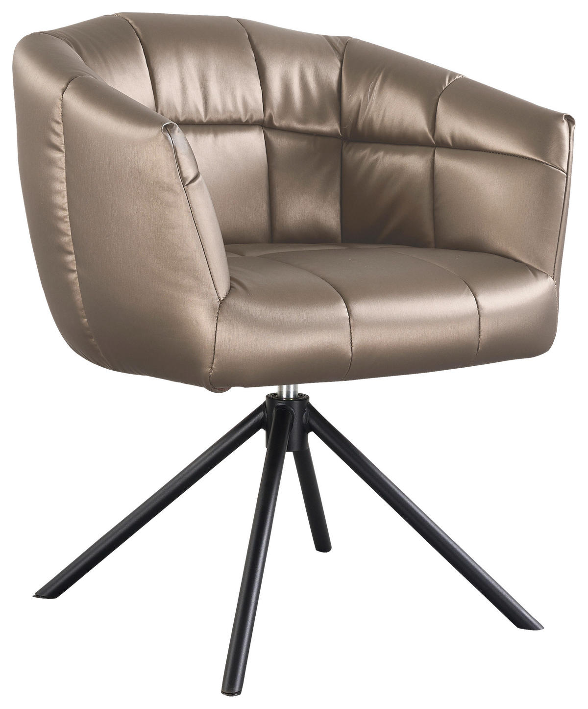 ARMLEHNSTUHL  Sitzfläche 360° drehbar Webstoff  - Taupe/Schwarz, Design, Textil/Metall (67/79/64cm) - Novel