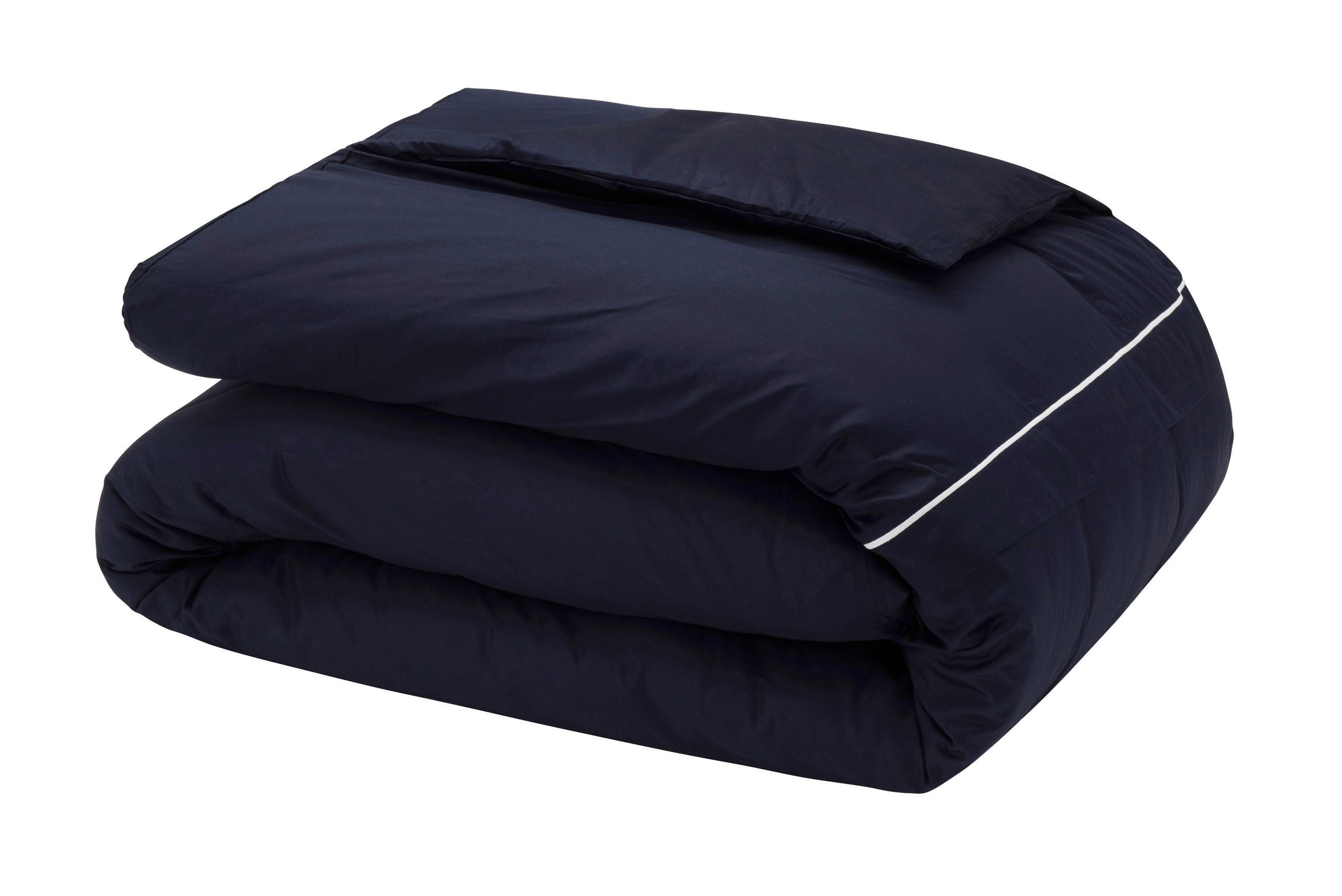 BETTWÄSCHE TH PLAIN Satin 155/220 cm  - Dunkelblau, Basics, Textil (155/220cm) - Tommy Hilfiger