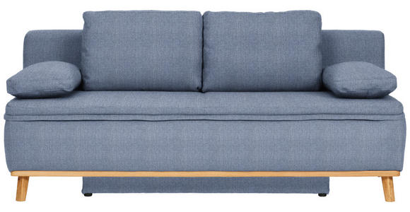 SCHLAFSOFA in Blau - Blau/Naturfarben, KONVENTIONELL, Holz/Textil (203/95/96cm) - Venda