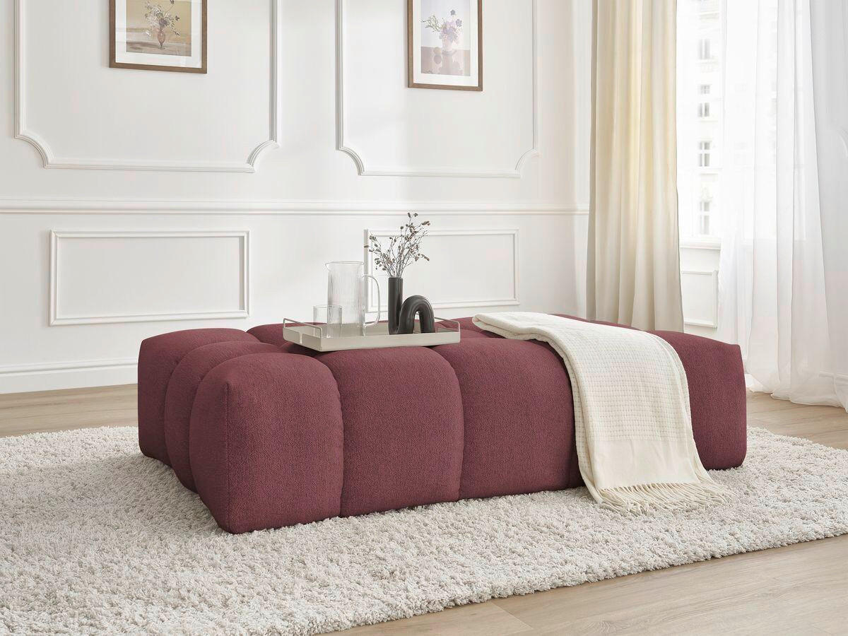 HOCKER EVEREST Flachgewebe Rot  - Rot/Schwarz, MODERN, Kunststoff/Textil (166/100/40cm)