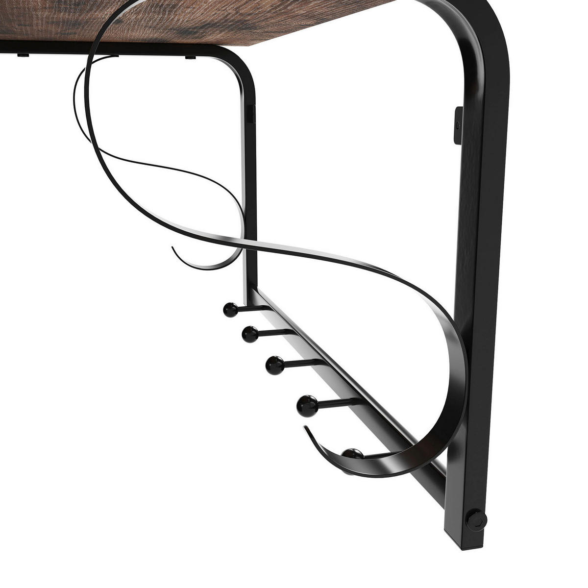 WANDGARDEROBE - Schwarz/Braun, Trend, Holzwerkstoff (60/31,7/30cm) - Boxxx