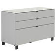 SIDEBOARD Grau, Hellgrau  110,1/73,1/52,5 cm  - Hellgrau/Schwarz, Design, Glas/Holzwerkstoff (110,1/73,1/52,5cm) - Hom`in