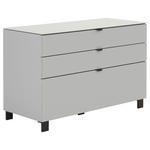 SIDEBOARD Grau, Hellgrau  110,1/73,1/52,5 cm  - Hellgrau/Schwarz, Design, Glas/Holzwerkstoff (110,1/73,1/52,5cm) - Hom`in