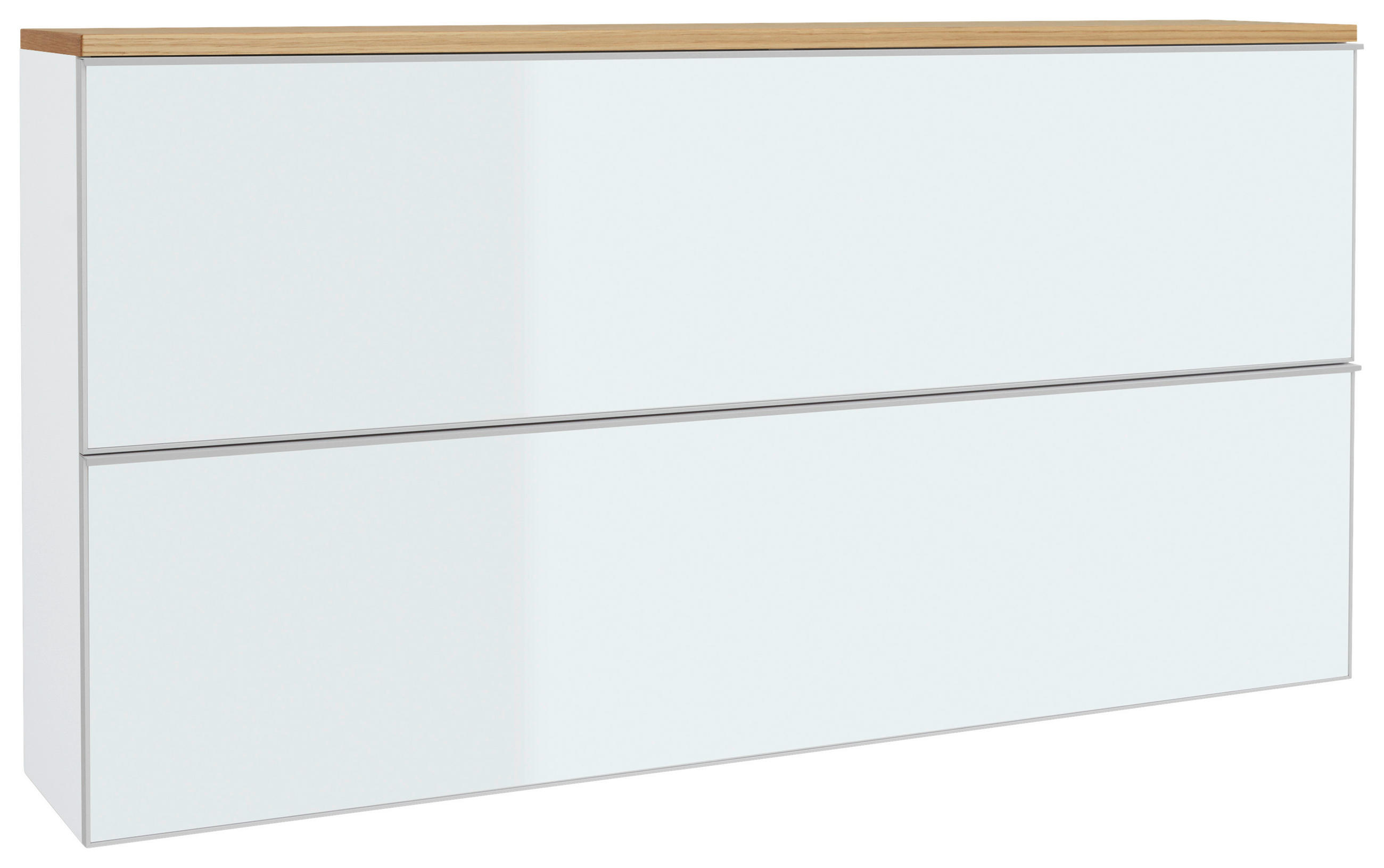 SCHUHKIPPER - Weiss/Eichefarben, Design, Glas/Holz (160/83/31cm) - Novel