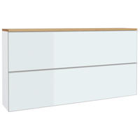 SCHUHKIPPER  in 160/83/31 cm  - Eichefarben/Silberfarben, Design, Glas/Holz (160/83/31cm)