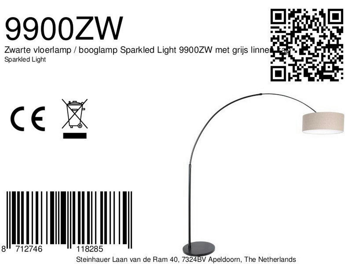 STEHLEUCHTE SPARKLED LIGHT 50/240/230 cm  - Schwarz/Grau, Trend, Textil/Metall (50/240/230cm)