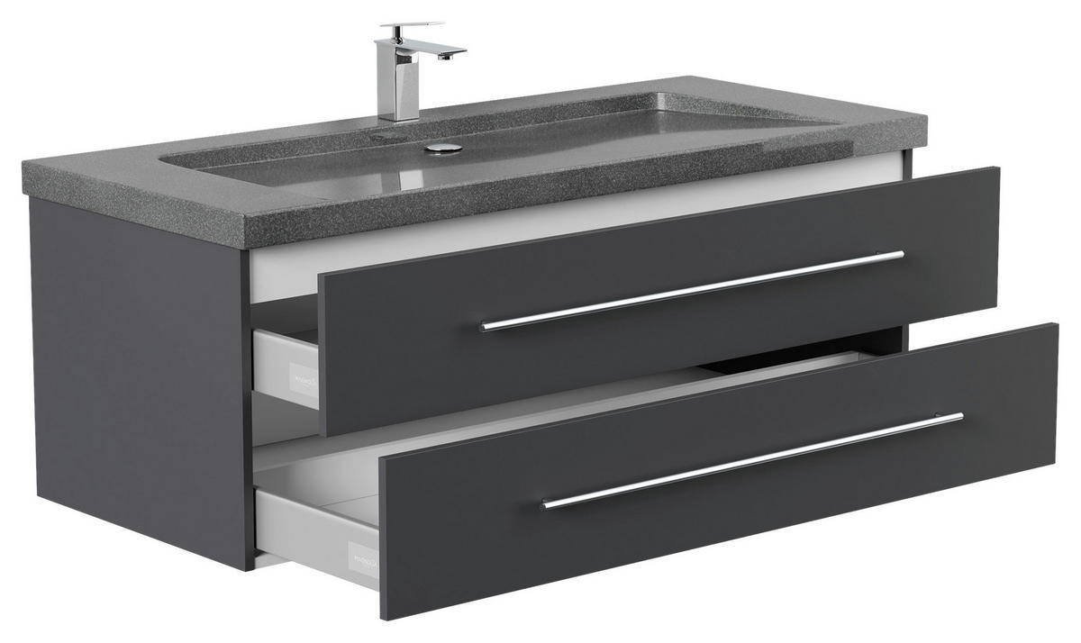 WASCHTISCHKOMBI 130 cm  - Graphitfarben, Basics, Holzwerkstoff/Stein (130cm) - MID.YOU