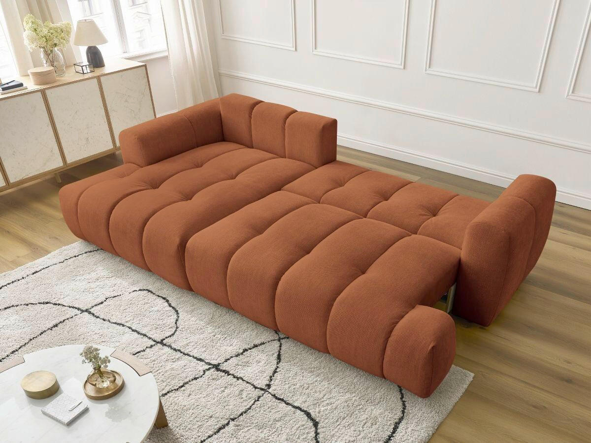 ECKSCHLAFSOFA FUJI Leinenoptik Orange  inkl.  - Schwarz/Orange, MODERN, Kunststoff/Textil (160/292cm)