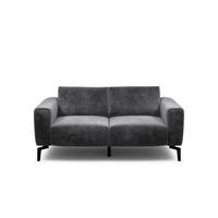 2-SITZER-SOFA in Samt Anthrazit  - Anthrazit/Schwarz, Design, Textil/Metall (180/86/86-94cm) - SENSOO