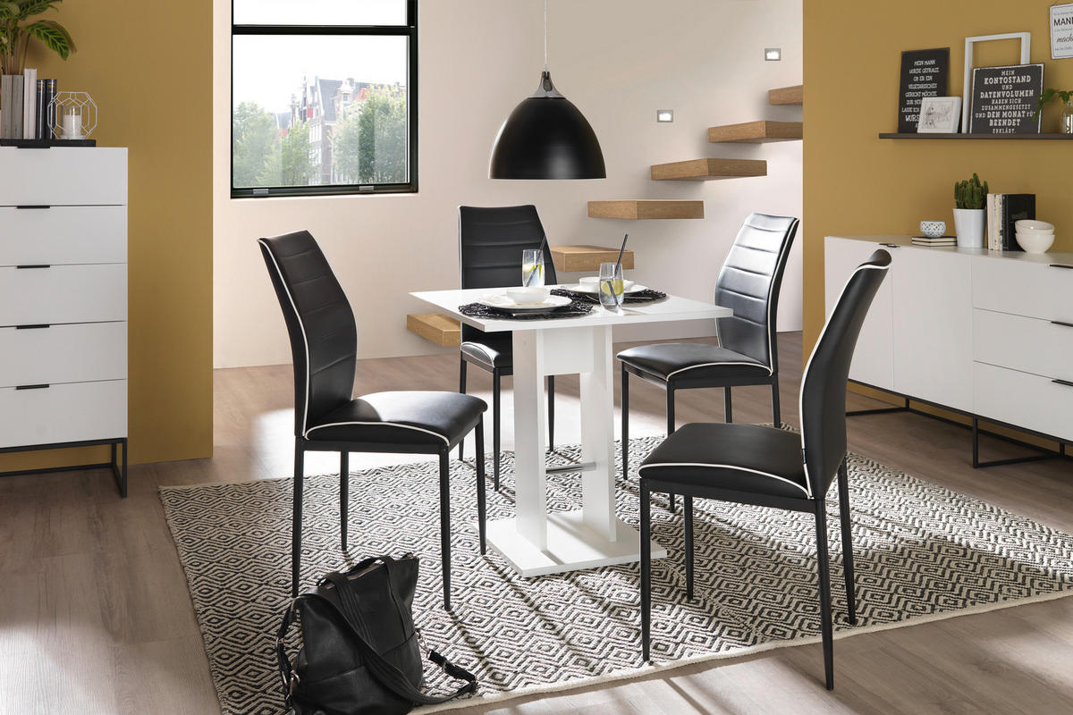 JEDÁLENSKÝ STÔL, biela, 75/75/74 cm - biela, Konventionell, kompozitné drevo (75/75/74cm) - Carryhome
