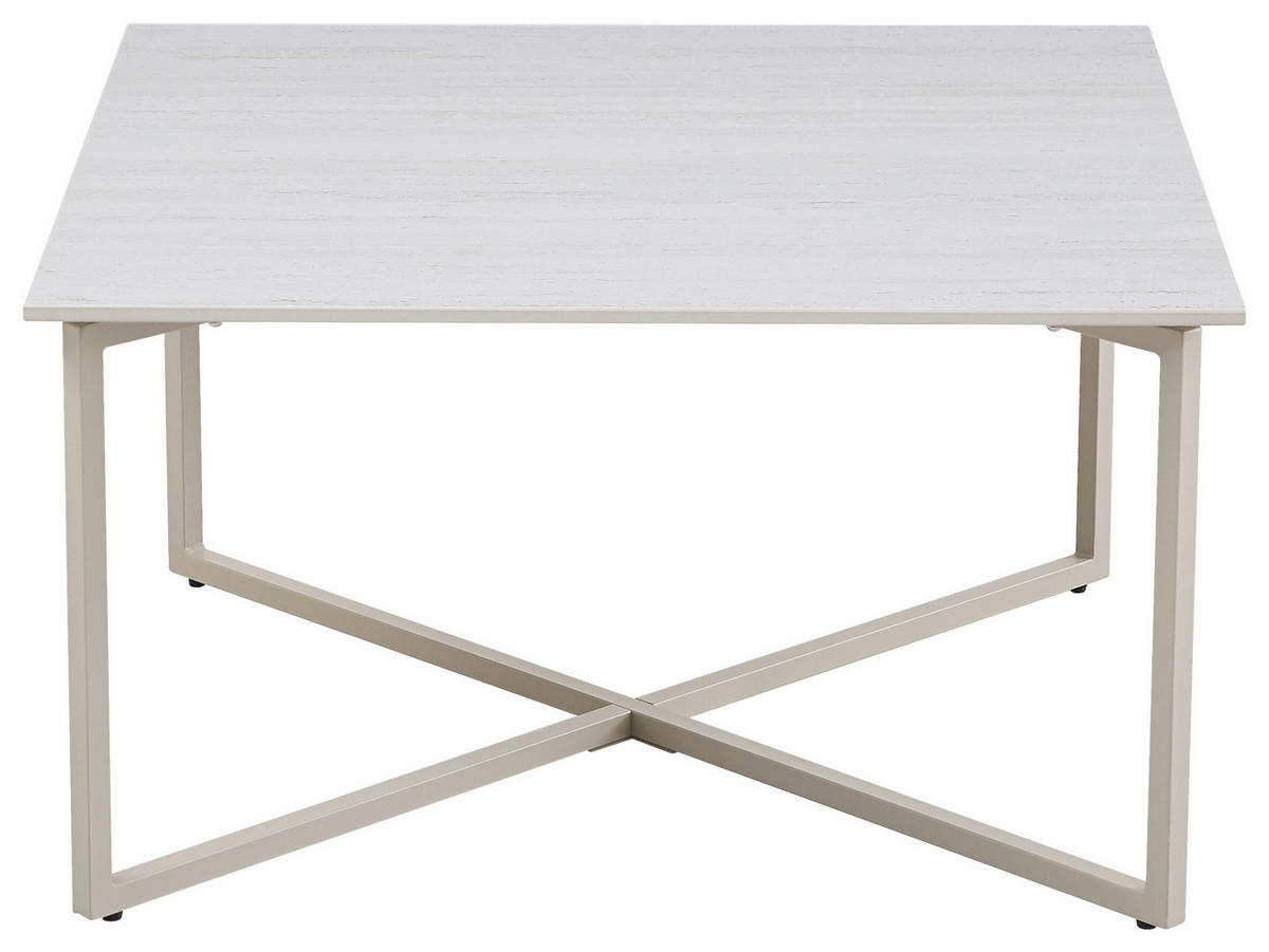 COUCHTISCH 80/80/45 cm quadratisch Beige  - Beige, Design, Stein/Metall (80/80/45cm) - Carryhome