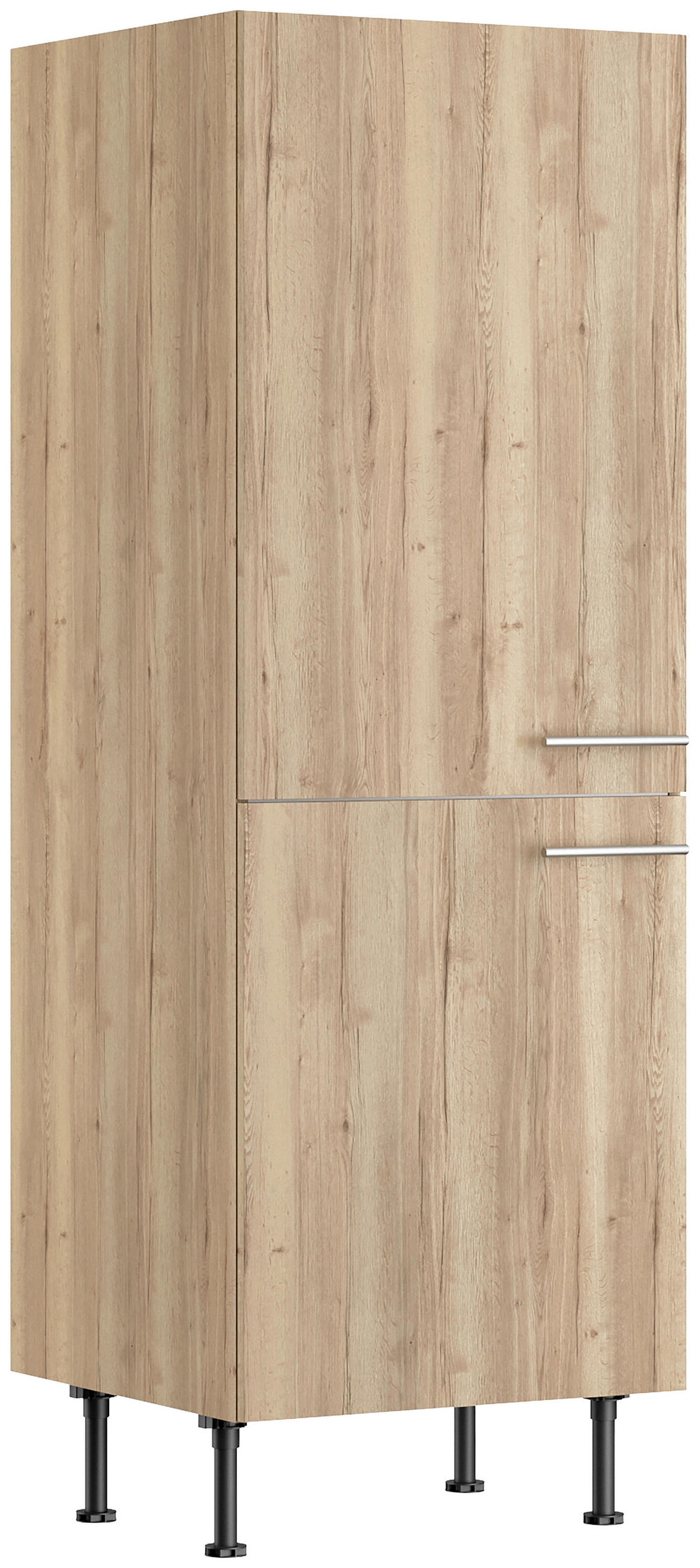 KÜCHENBLOCK 270 cm   in Eichefarben  - Edelstahlfarben/Eichefarben, Basics, Holzwerkstoff/Metall (270cm) - Optifit