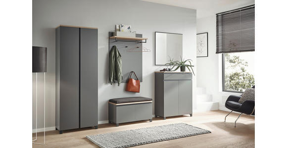 GARDEROBENSCHRANK Dieter Knoll  in 70/193/37 cm  - Eichefarben/Anthrazit, Design, Holz/Holzwerkstoff (70/193/37cm) - Dieter Knoll