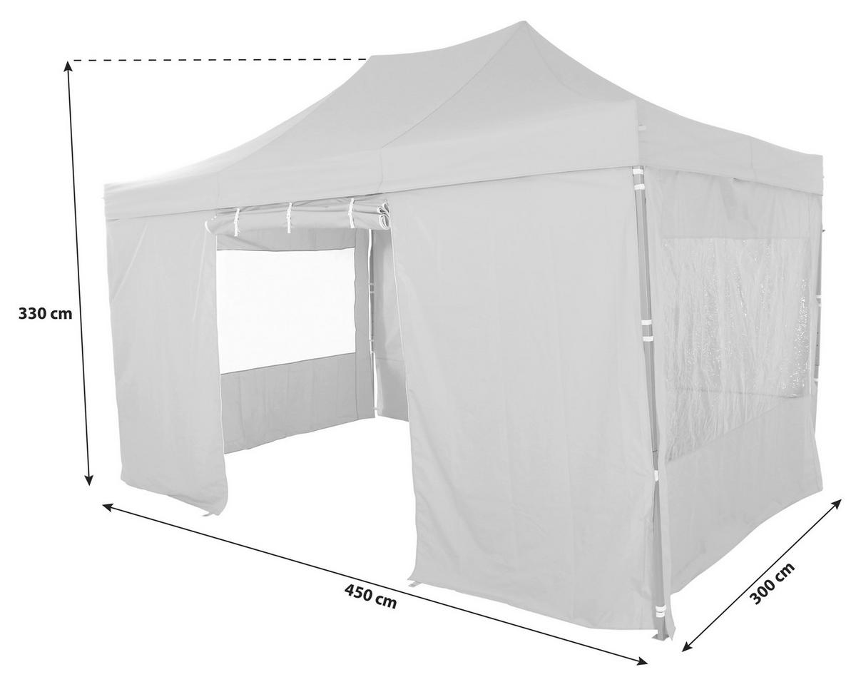 PAVILLON 450/330/300 cm Stahl  - Grau, KONVENTIONELL, Textil/Metall (450/330/300cm) - Siena Garden