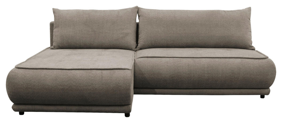 ECKSOFA PAROS Beige Bouclé  - Beige/Schwarz, Design, Kunststoff/Textil (179/277cm) - MID.YOU